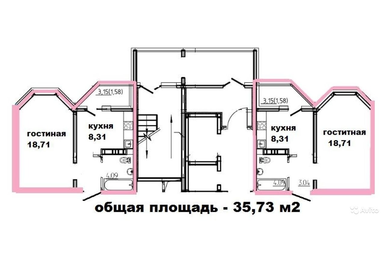 1-к квартира, 35.7 м², 12/17 эт.